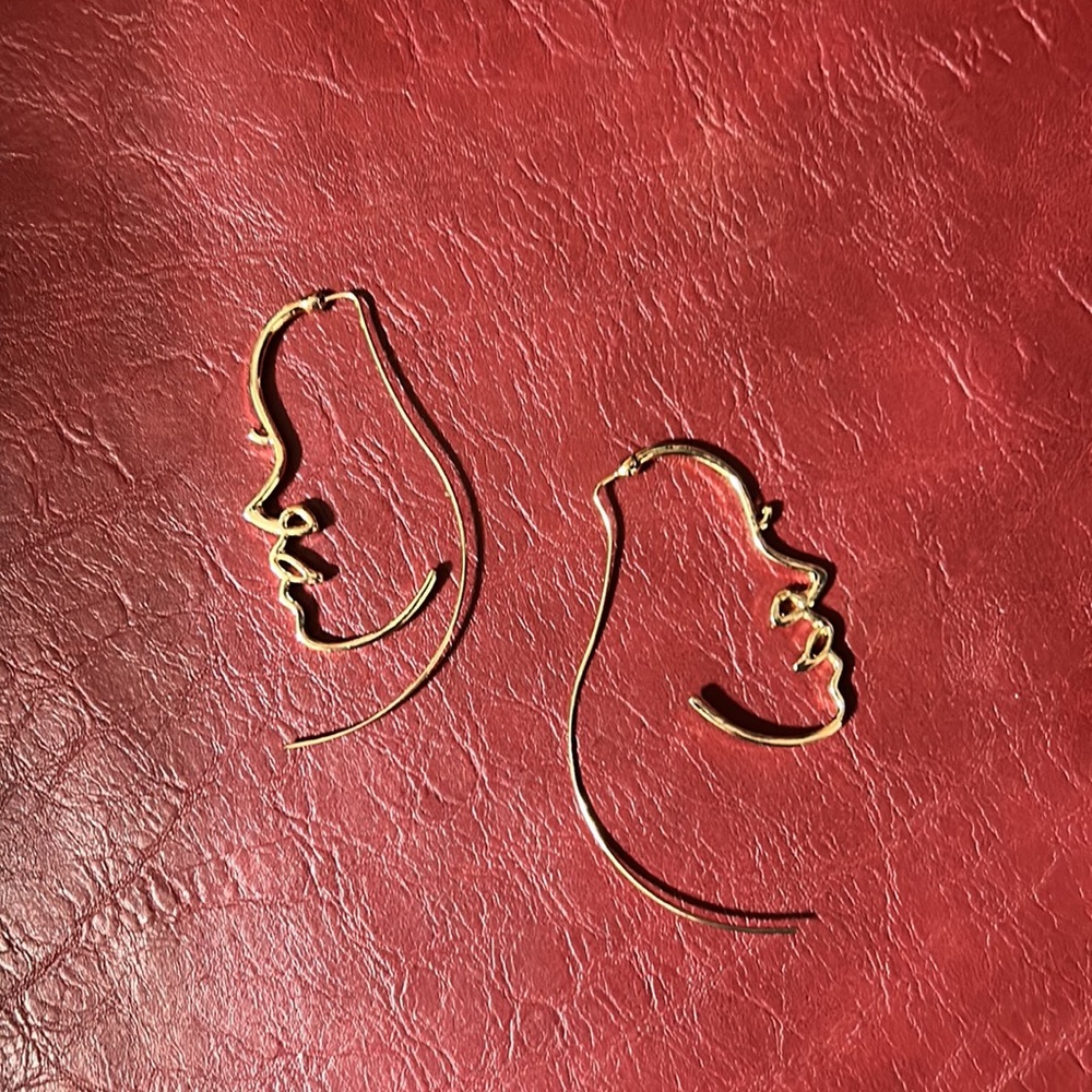 Gold Face Silhouette Earrings